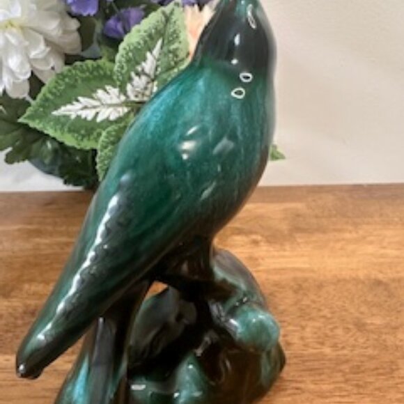 Blue Mountain Pottery Standing Cardinal Figurine –‎ Green Drip Glaze Cana… - Picture 5 of 6
